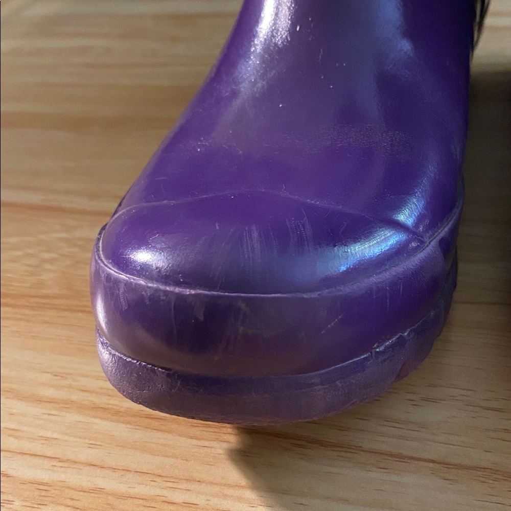 HUNTER Tall Rainboots Youth Glossy Purple with Cuff Socks and Bag Size 7 / 38 - Picture 10 of 13